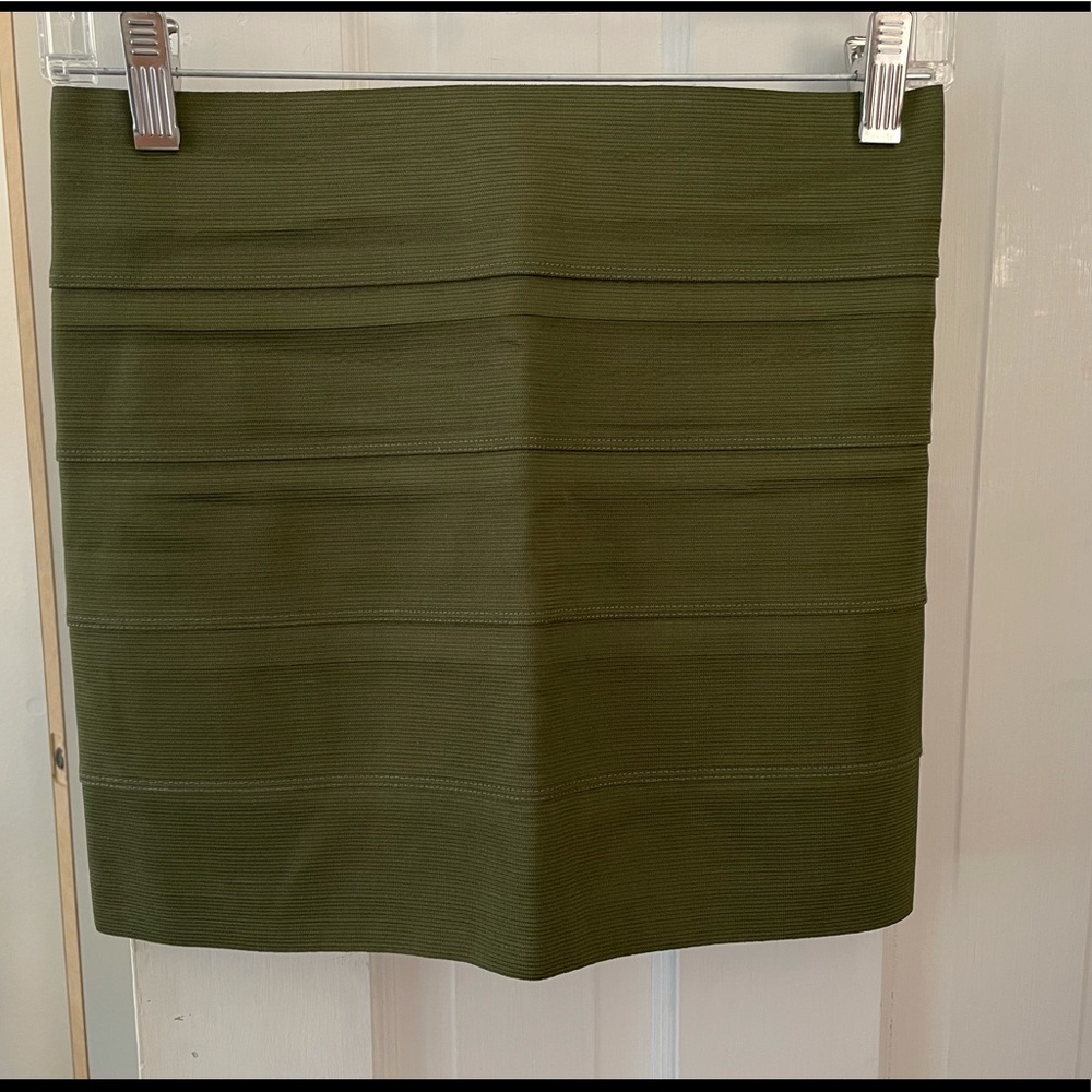 Army Green Banded Mini Skirt